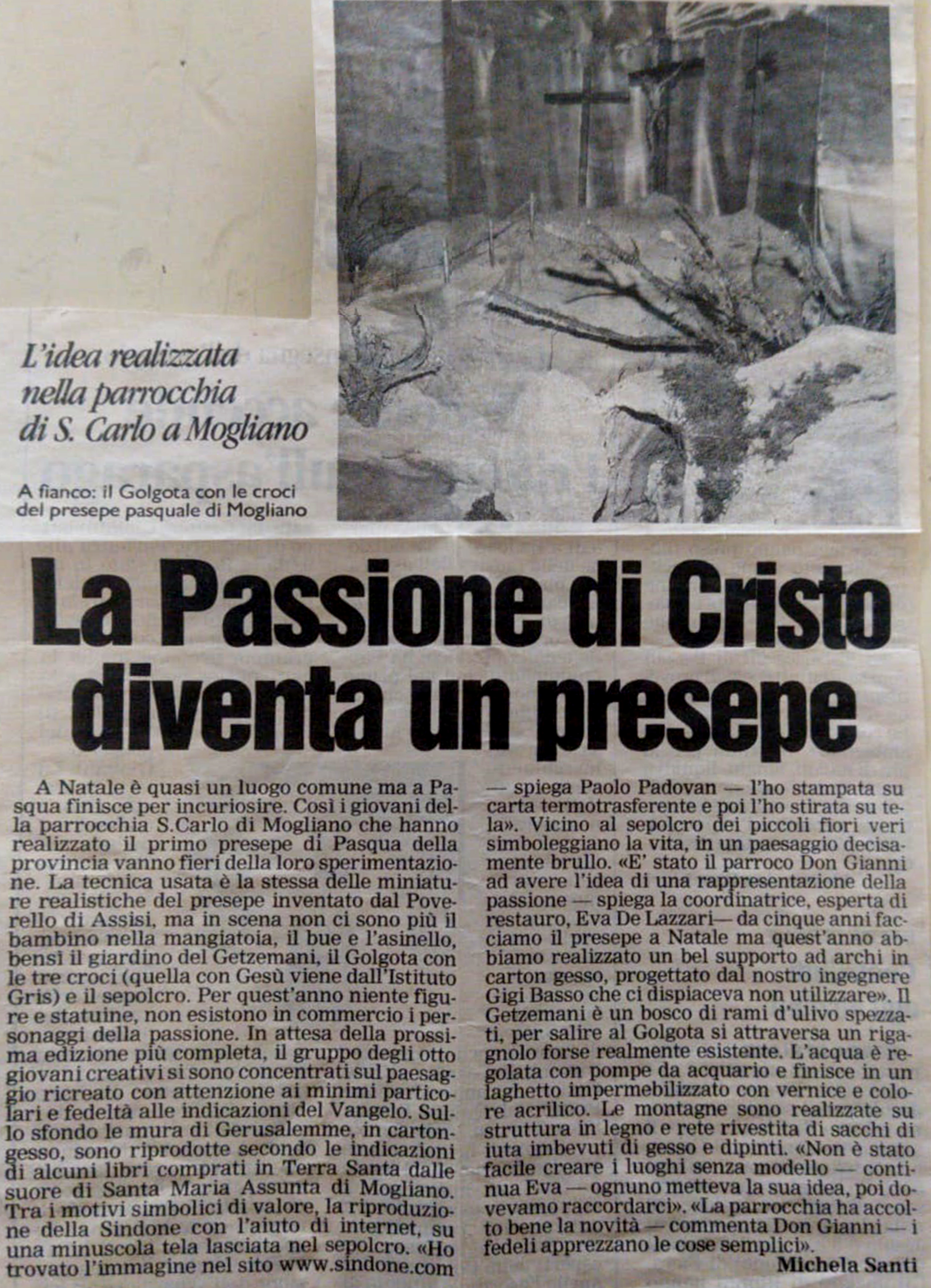 Presepio pasquale 2000 parrocchia di San Carlo Mogliano Veneto